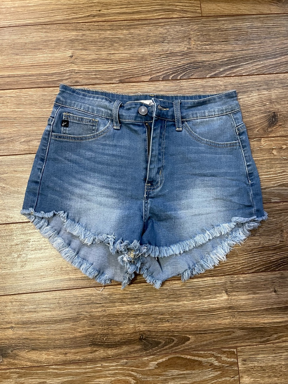 KanCan Distressed Frayed Hem Denim Shorts
